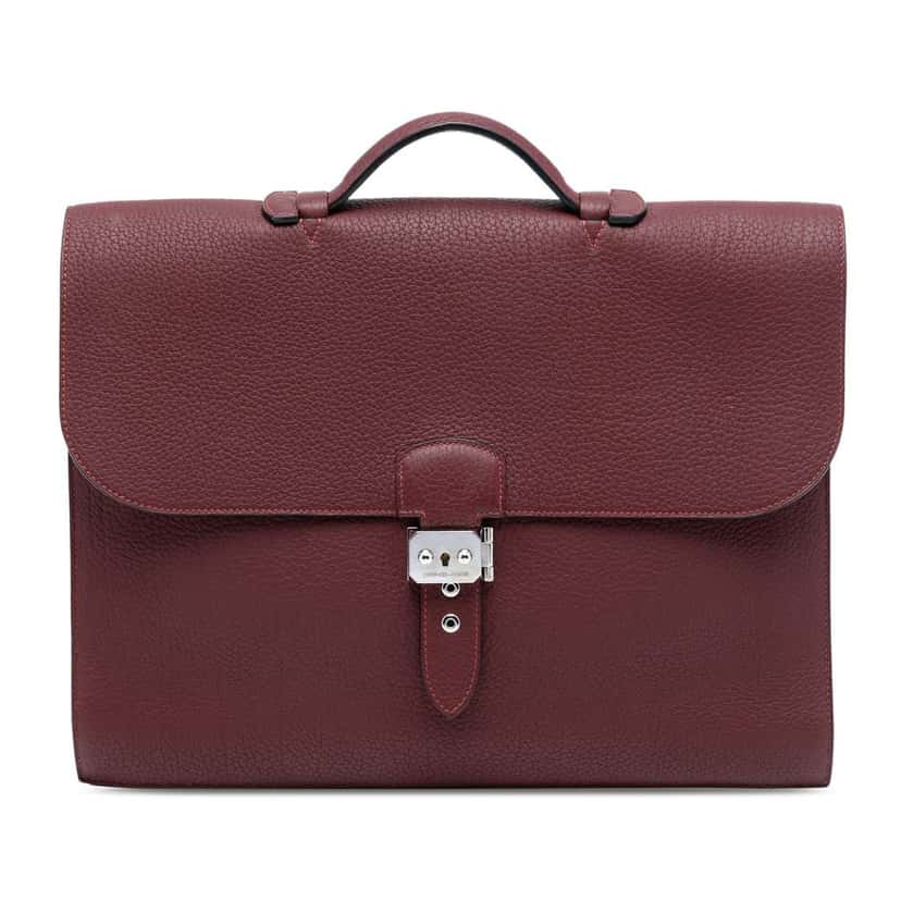 Hermès Togo Sac A Depeches 38 Red Leather Good condition - Front View
