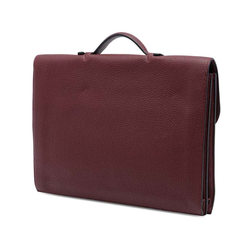 Hermès Togo Sac A Depeches 38 Red Leather Good condition - Back View