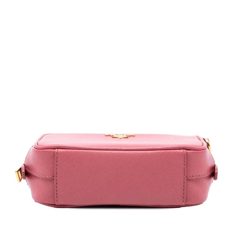 Prada Mini Saffiano Camera Bag Pink Leather Very good condition - Inside View