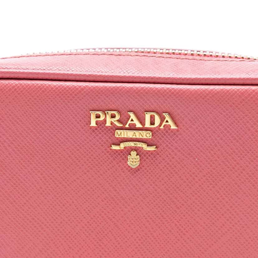 Prada Mini Saffiano Camera Bag Pink Leather Very good condition - Box View
