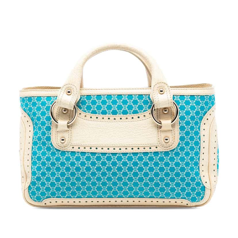 Celine Macadam Canvas Boogie Handbag Blue Canvas Very good condition - Front View