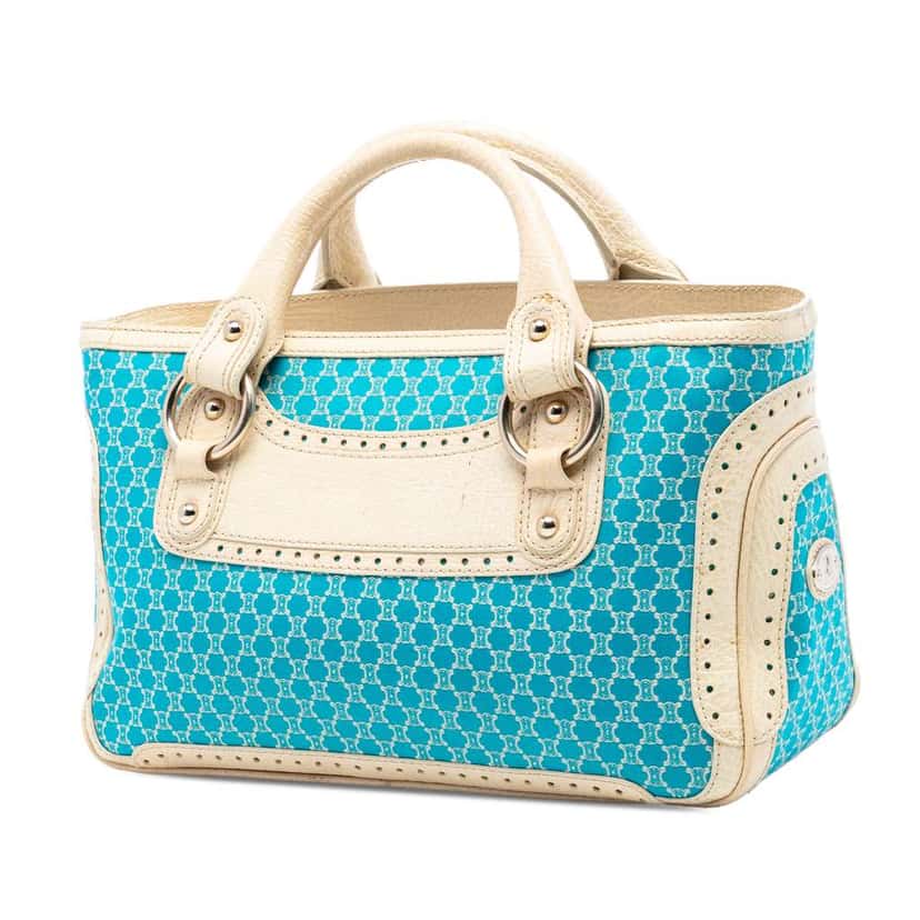 Celine Macadam Canvas Boogie Handbag Blue Canvas Very good condition - Back View