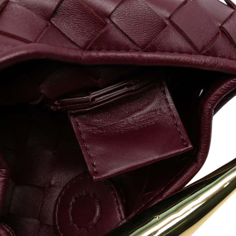 Bottega Veneta Baby Lambskin Intrecciato Sardine Satchel Red Leather Good condition - Box View