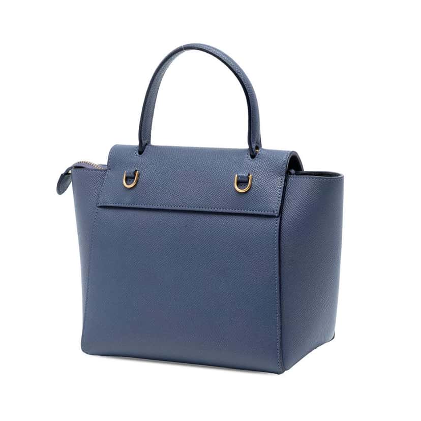 Celine Nano Grained Calfskin Belt Bag Blue Leather Good condition - Back View