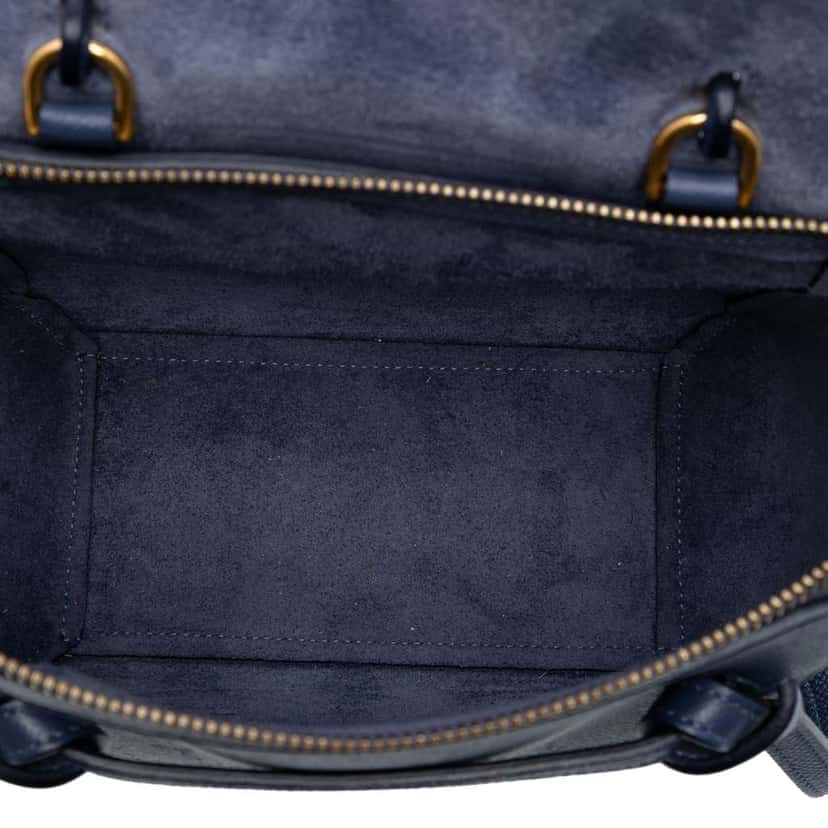 Celine Nano Grained Calfskin Belt Bag Blue Leather Good condition - Model View