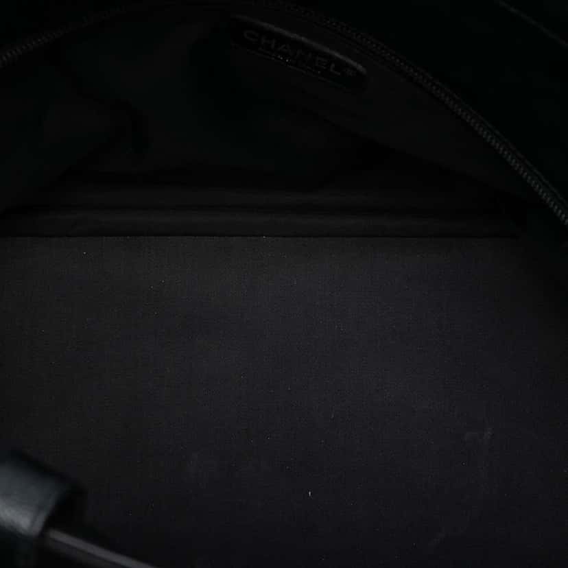 Chanel Large Quilted Coated Canvas Paris Biarritz Tote Black Canvas Good condition - Model View