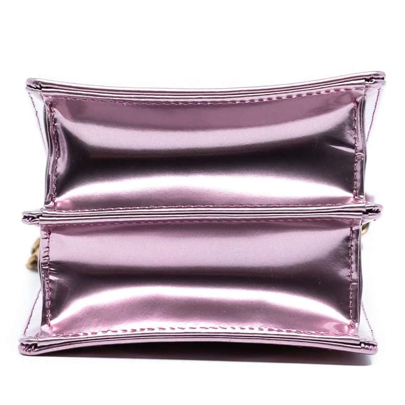 Dior Metallic Studded Calfskin Vertical Diorama Pink Leather Very good condition - Inside View
