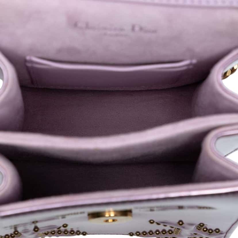 Dior Metallic Studded Calfskin Vertical Diorama Pink Leather Very good condition - Model View