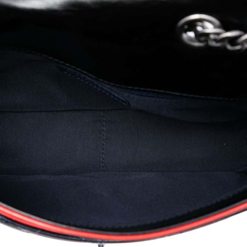 Chanel Medium Tricolor Quilted Glazed Calfskin CC Plate Flap Black Leather Very good condition - Model View