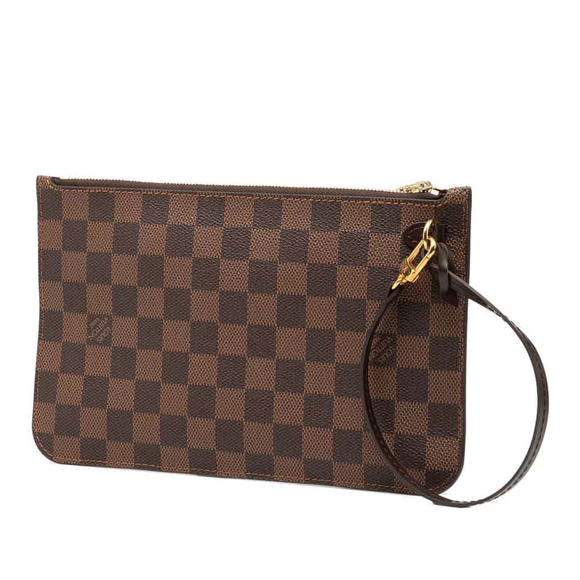 Louis Vuitton Damier Ebene Neverfull Pouch MM Brown Good condition - Back View