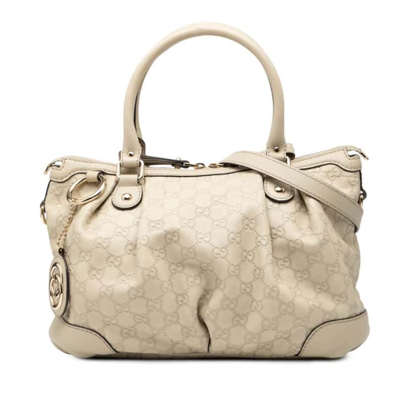 Gucci Guccissima Sukey Satchel Brown Leather Good condition - Front View