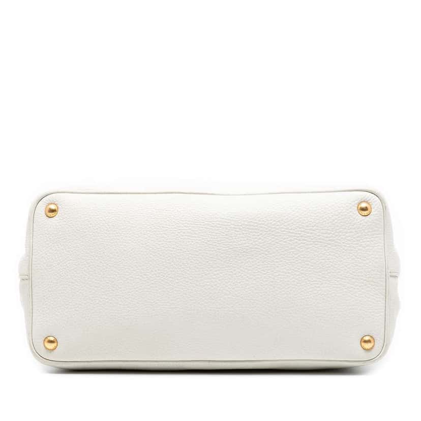 Prada Vitello Daino Open Convertible Tote White Leather Good condition - Inside View