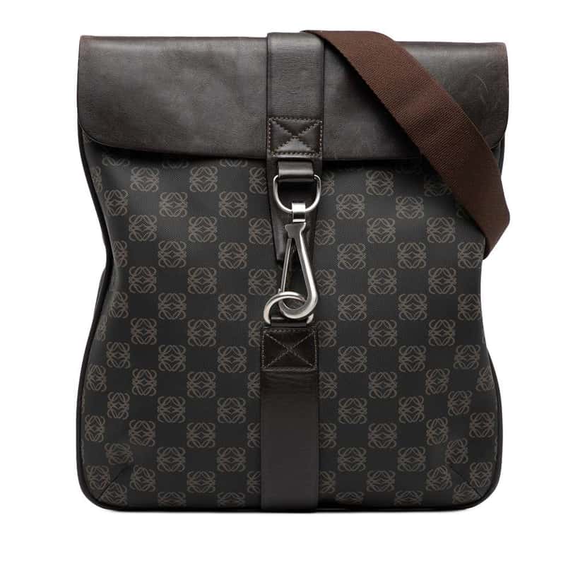 Loewe Anagram Coated Canvas Crossbody Brown Canvas Very good condition - Front View