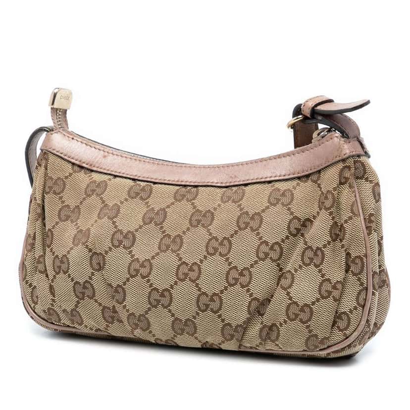 Gucci GG Canvas Lovely Heart Pochette Brown Canvas Good condition - Back View