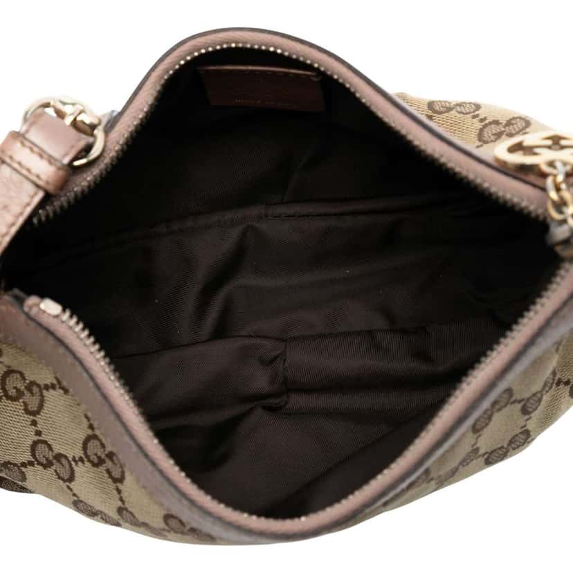 Gucci GG Canvas Lovely Heart Pochette Brown Canvas Good condition - Model View
