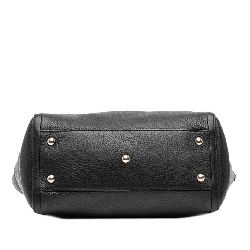 Gucci Small Pebbled Leather Soho Cellarius Satchel Black Leather Good condition - Inside View