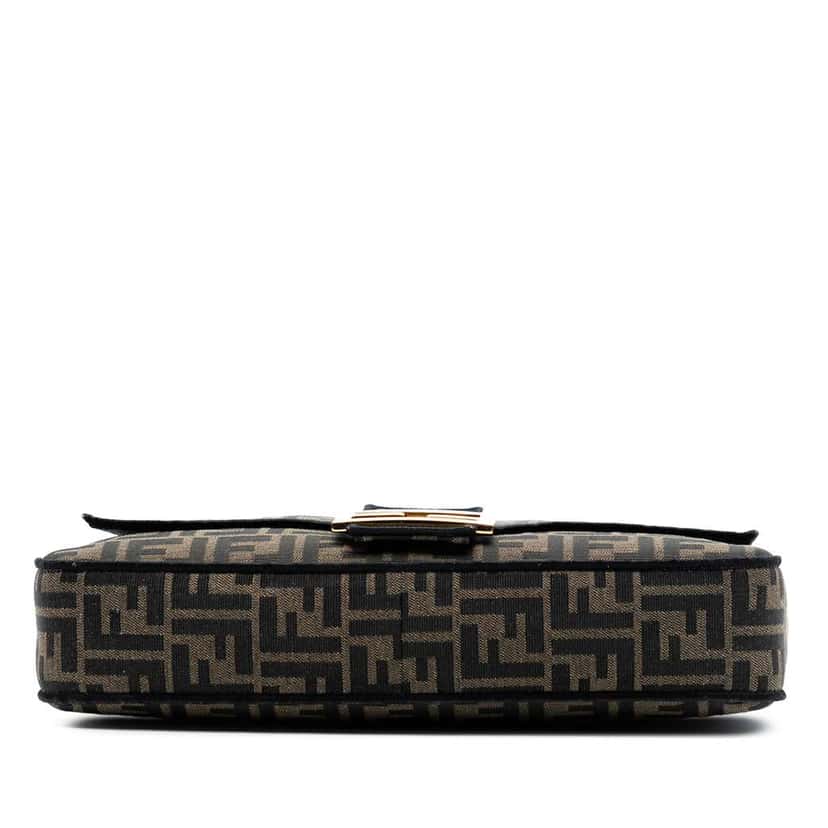 Fendi Large Zucca Canvas Baguette Satchel Brown Canvas Good condition - Inside View