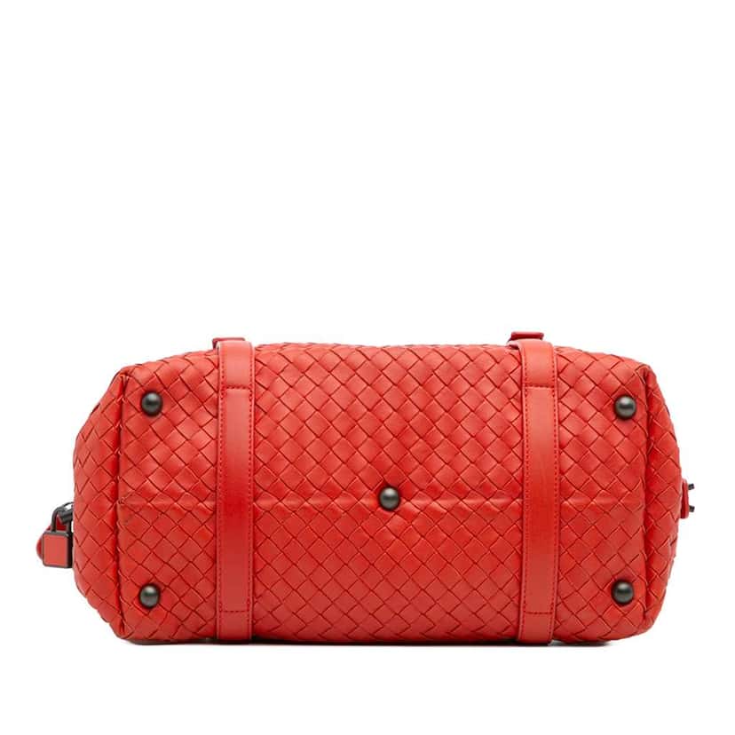 Bottega Veneta Nappa Intrecciato Montaigne Shoulder Bag Red Leather Good condition - Inside View