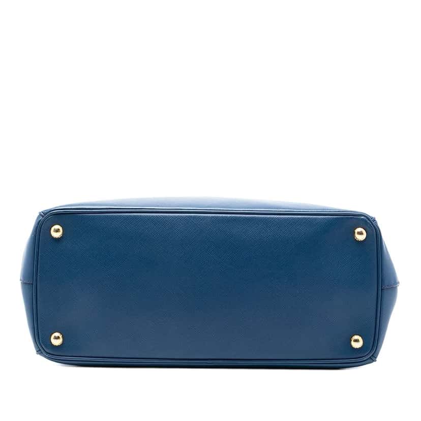 Prada Large Saffiano Lux Galleria Double Zip Tote Blue Leather Good condition - Inside View