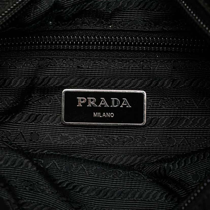 Prada Tessuto Zip Top Crossbody Black Good condition - Box View