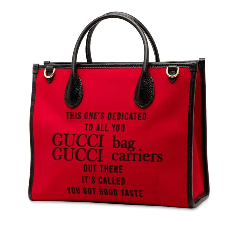 Gucci Felt 100 Centennial Satchel Red Wool Good condition - Back View