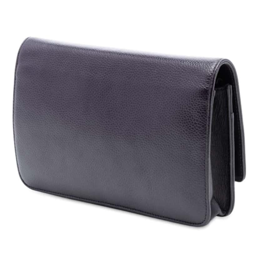 Chanel CC Caviar Wallet On Chain Purple Leather Good condition - Back View