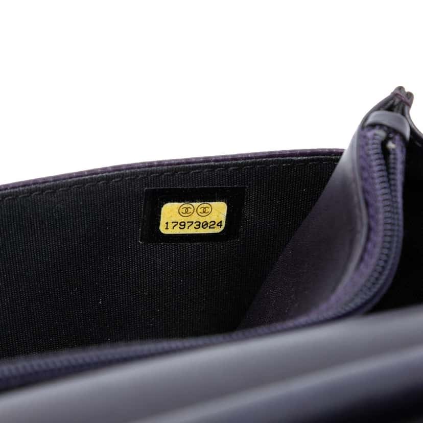 Chanel CC Caviar Wallet On Chain Purple Leather Good condition - Box View