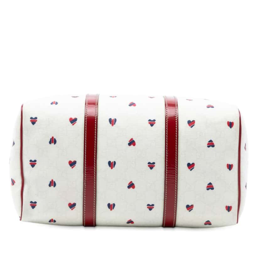 Gucci Medium GG Supreme Hearts Joy Boston Bag White Canvas Good condition - Inside View