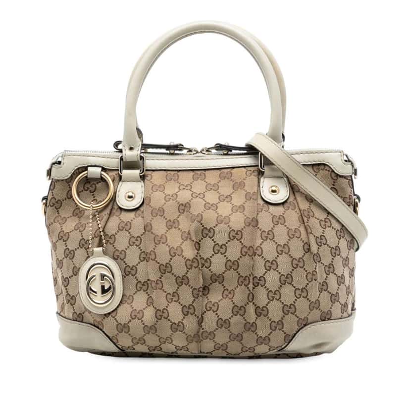 Gucci GG Canvas Sukey Satchel Brown Canvas Good condition - Front View