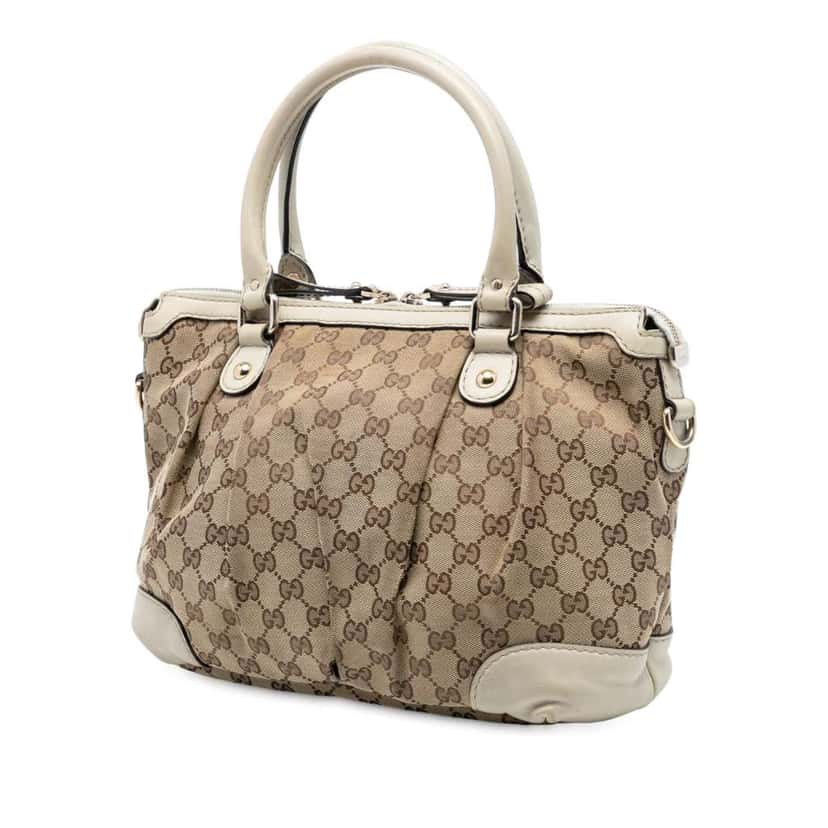 Gucci GG Canvas Sukey Satchel Brown Canvas Good condition - Back View