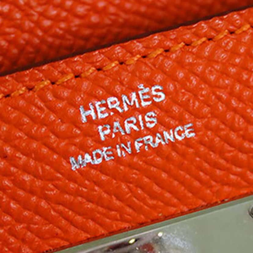 Hermès Epsom Kelly Longue Wallet Orange Leather Good condition - Model View