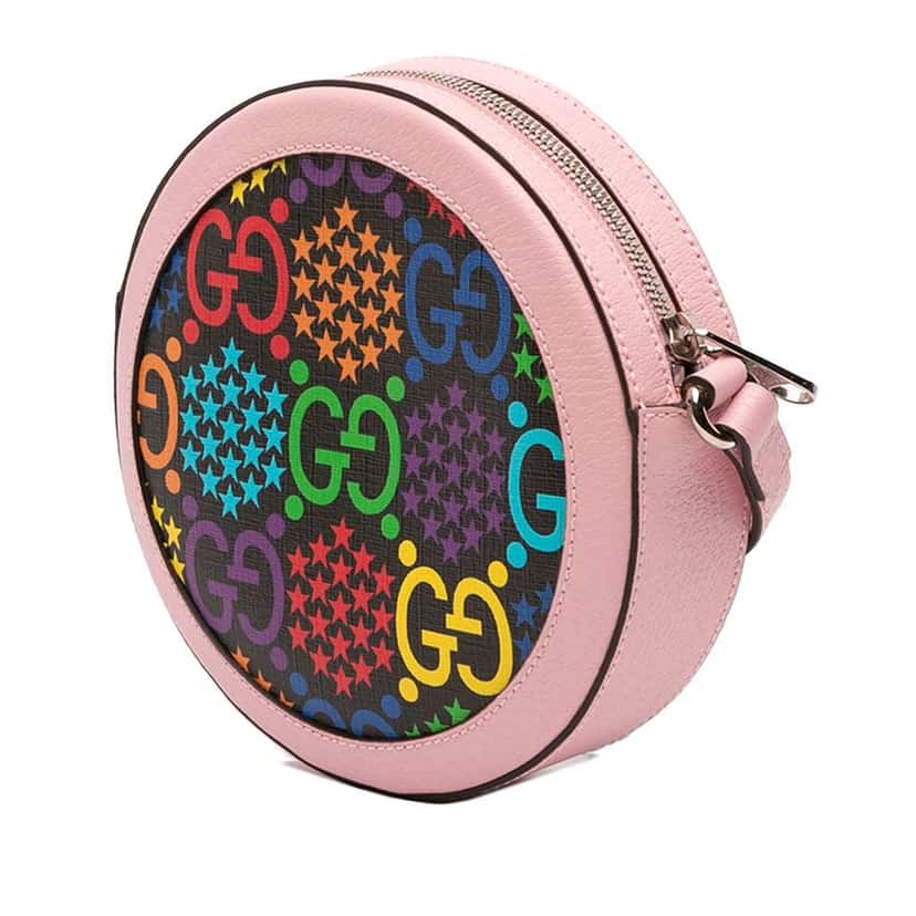 Gucci GG Supreme Psychedelic Round Crossbody Pink Canvas Good condition - Back View