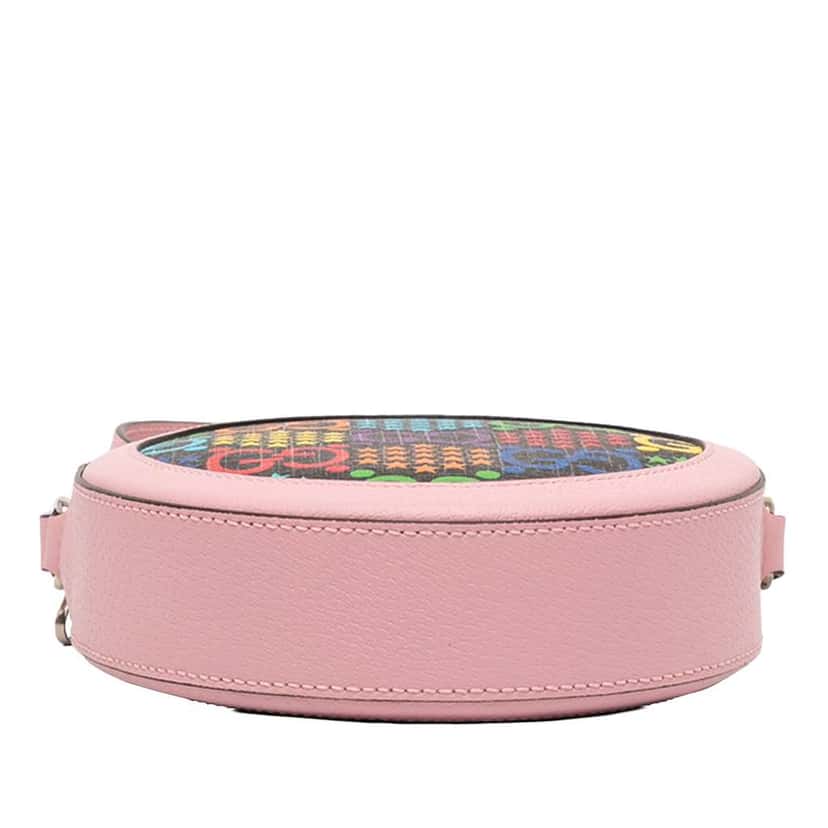 Gucci GG Supreme Psychedelic Round Crossbody Pink Canvas Good condition - Inside View