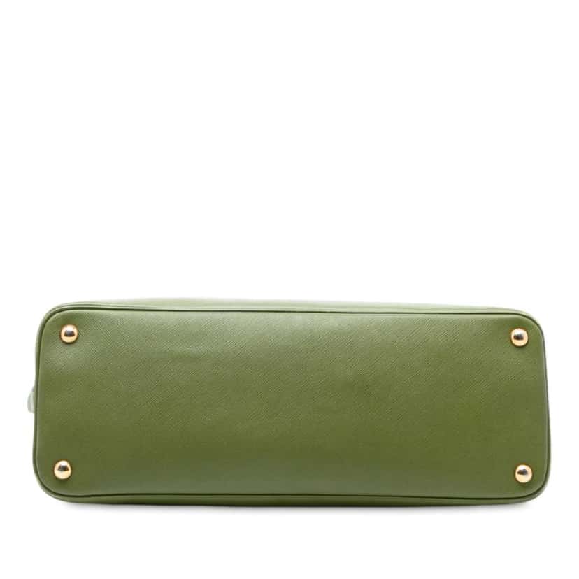 Prada Large Saffiano Lux Promenade Satchel Green Leather Good condition - Inside View