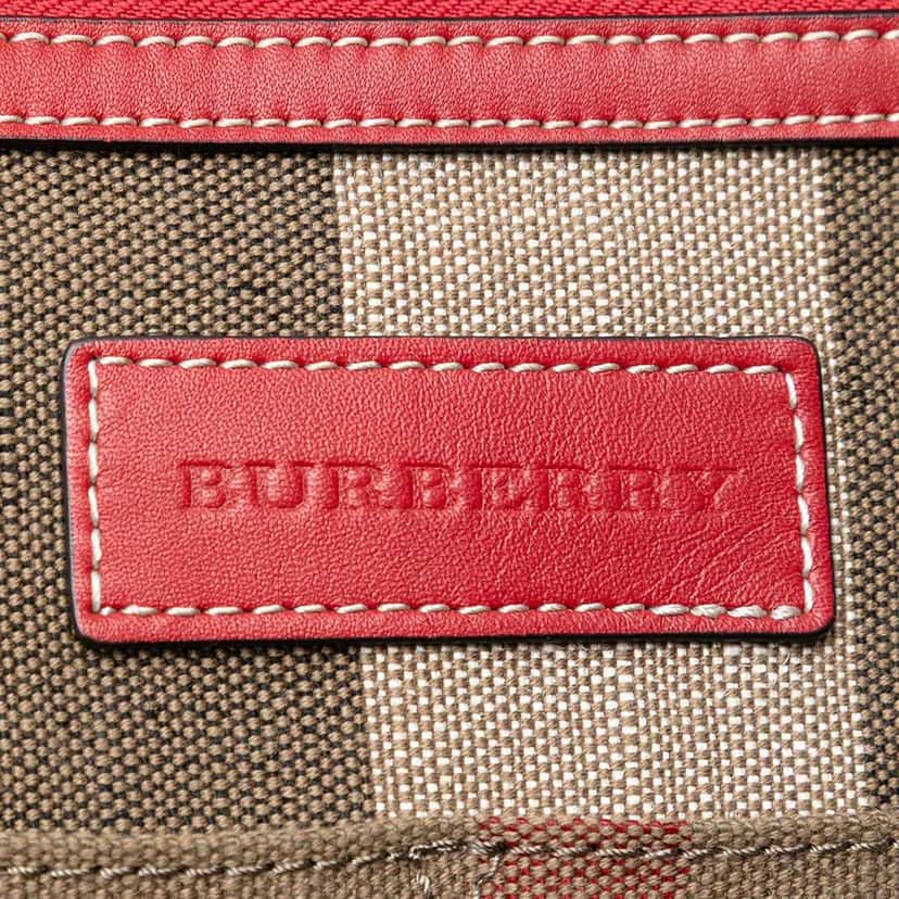 Burberry Medium Mega Check Canvas Ashby Bucket Bag Brown Canvas Good condition - Box View