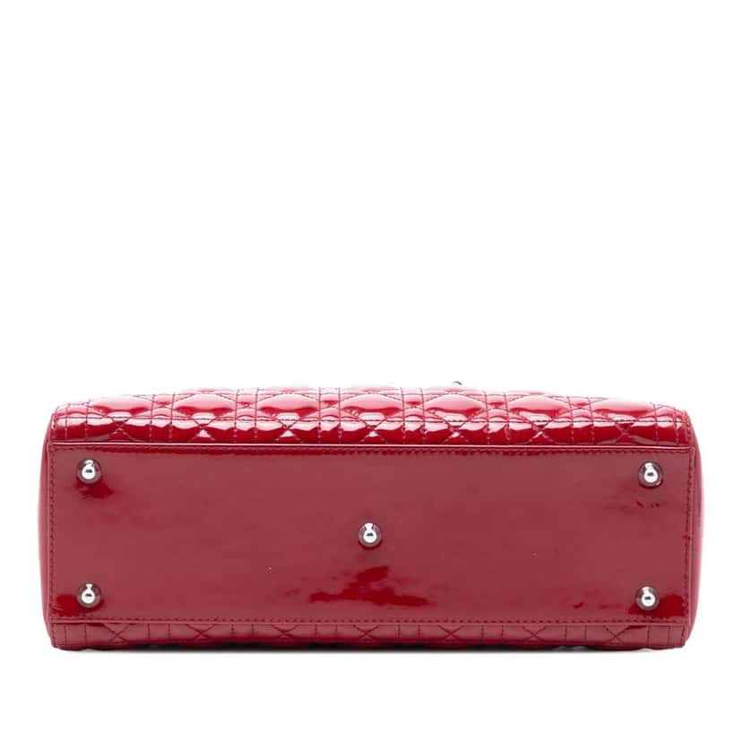 Dior Large Patent Cannage Lady Dior Red Leather Good condition - Inside View