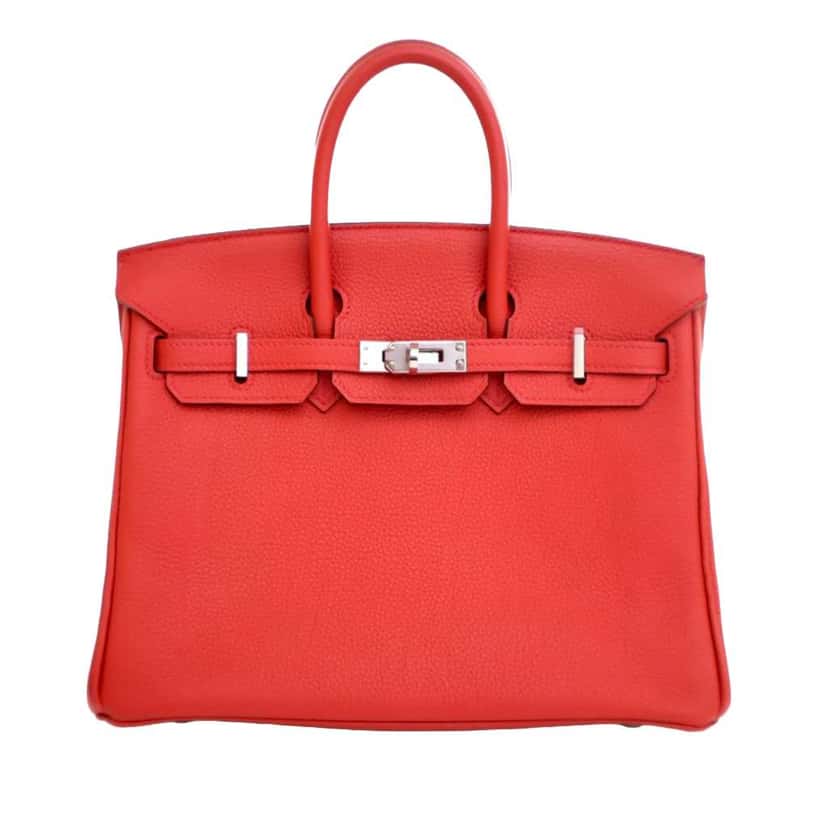 Hermès Togo Birkin Retourne 25 Red Leather Good condition - Front View