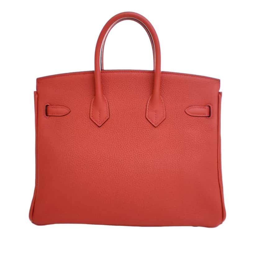 Hermès Togo Birkin Retourne 25 Red Leather Good condition - Back View