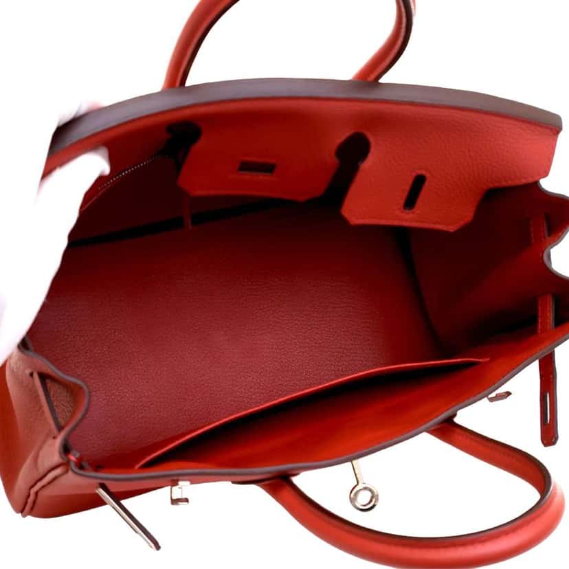 Hermès Togo Birkin Retourne 25 Red Leather Good condition - Model View