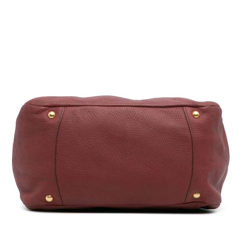 Prada Vitello Daino Zip Top Satchel Red Leather Good condition - Inside View