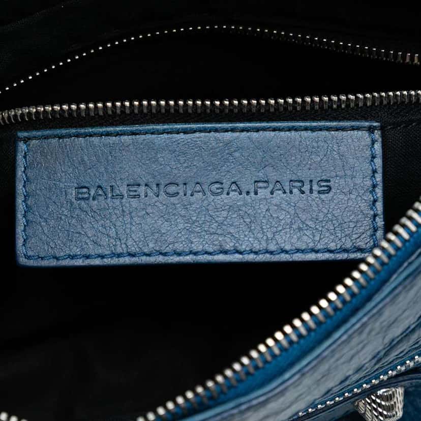 Balenciaga Lambskin Motocross Giant 12 Hip Crossbody Blue Leather Good condition - Box View