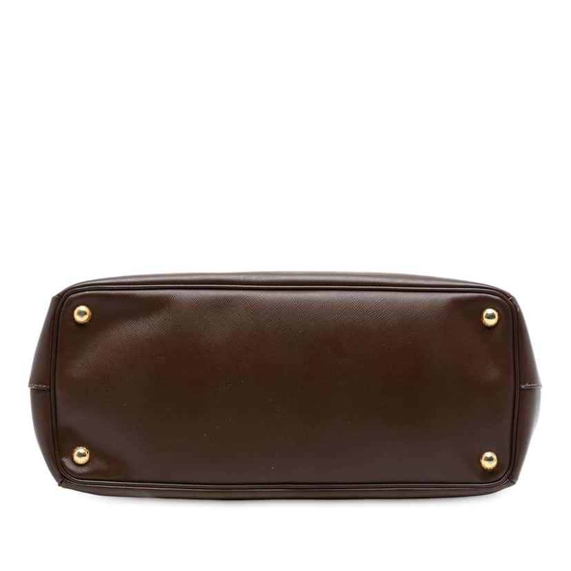 Prada Large Saffiano Lux Galleria Double Zip Tote Brown Leather Good condition - Inside View