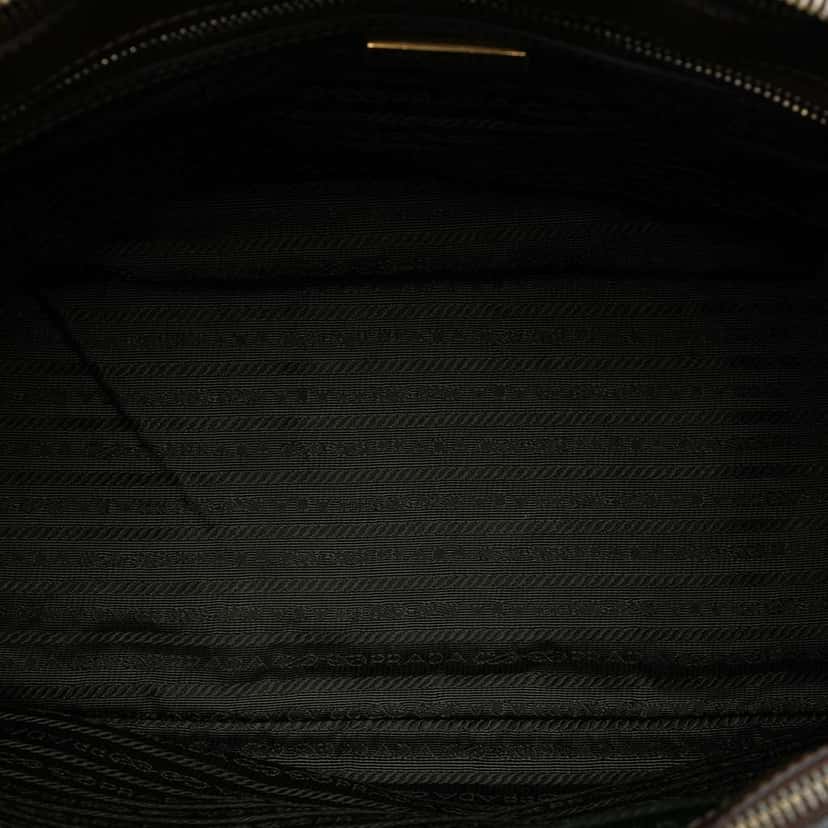 Prada Large Saffiano Lux Galleria Double Zip Tote Brown Leather Good condition - Model View