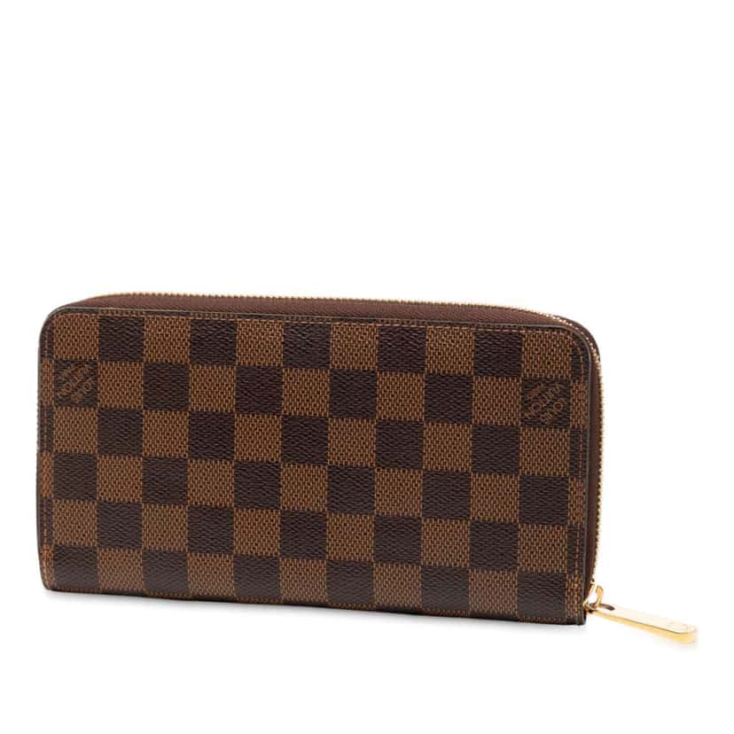Louis Vuitton Damier Ebene Zippy Long Wallet Brown Good condition - Back View