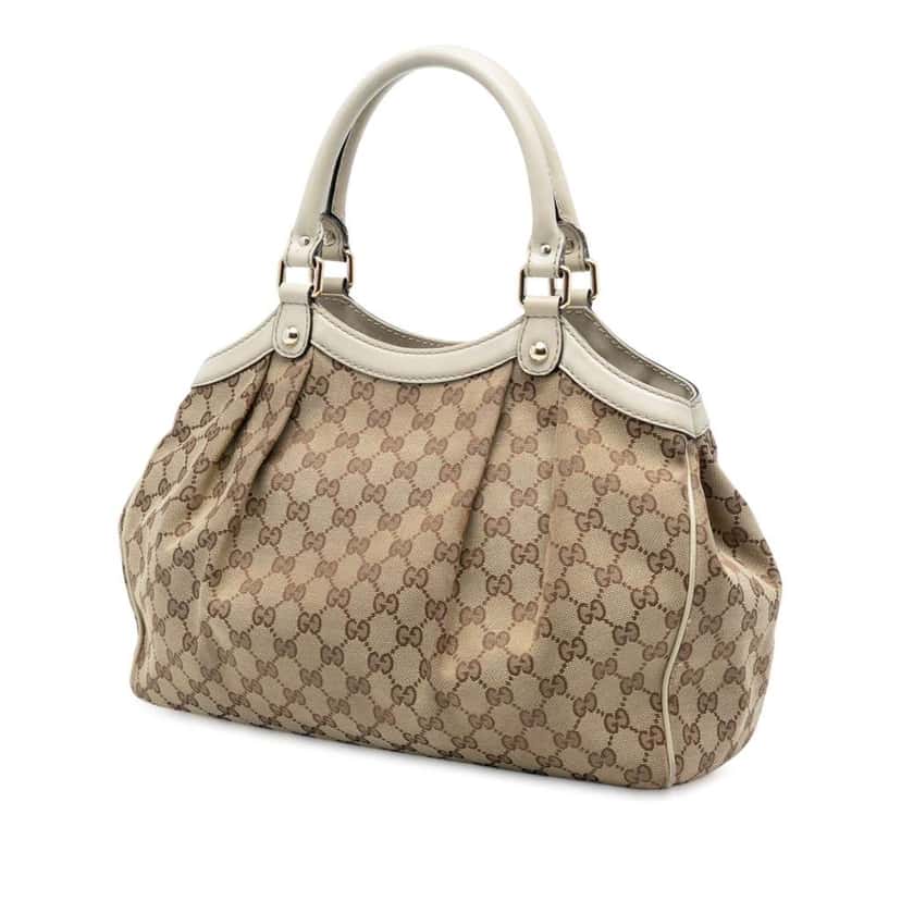 Gucci Medium GG Canvas Sukey Tote Brown Canvas Good condition - Back View