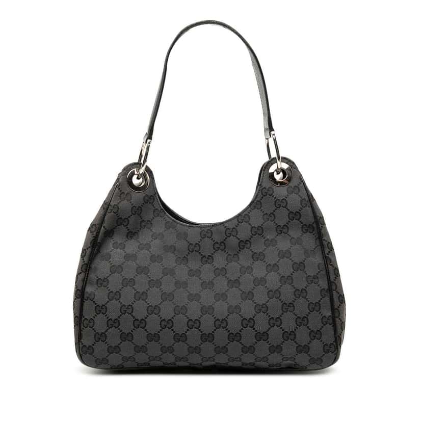 Gucci GG Canvas Shoulder Bag Grey Canvas Good condition - Front View