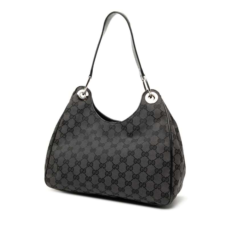 Gucci GG Canvas Shoulder Bag Grey Canvas Good condition - Back View