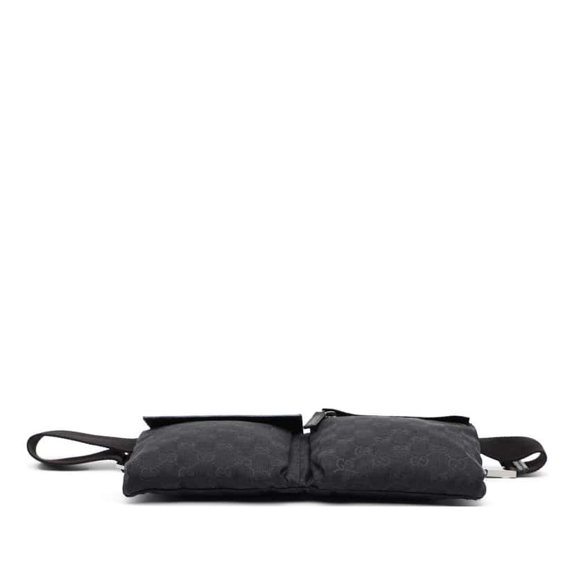 Gucci GG Canvas Double Pocket Belt Bag Black Canvas Good condition - Inside View