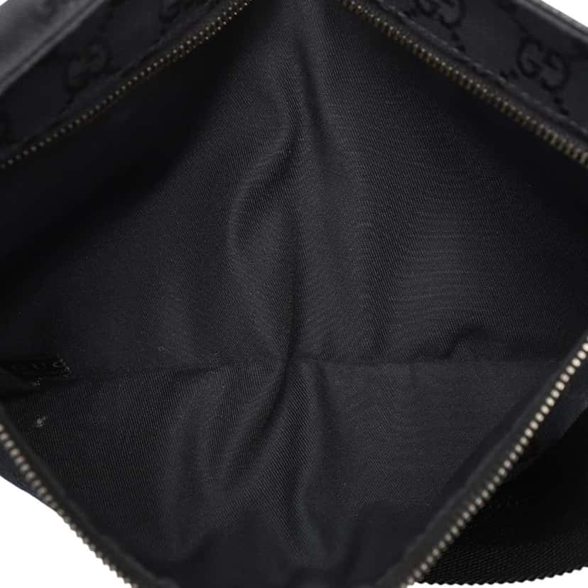 Gucci GG Canvas Double Pocket Belt Bag Black Canvas Good condition - Model View