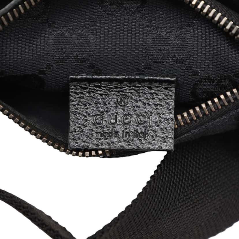 Gucci GG Canvas Double Pocket Belt Bag Black Canvas Good condition - Box View